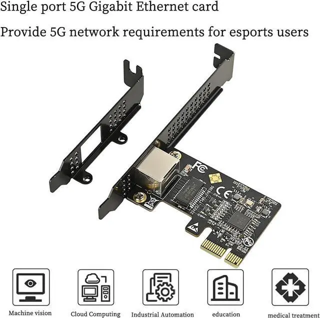 Alt view image 3 of 6 - IO-PCE8126-GLAN PCIe X1 to 1Port 5G RJ45 Net Work Card PXE Diskless Boot Net Work Adapter Support Desktop, Server, NAS Soft Routing