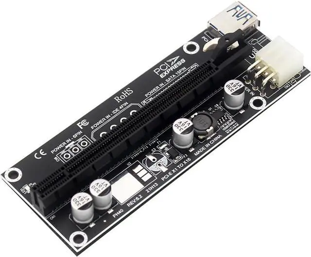 Main image of PH40 Desktop PCIe x1 to x16 Riser Card External GPU Extension Adapter USB 3.1 High-Speed Data Transfer (Square 6PIN Interface)