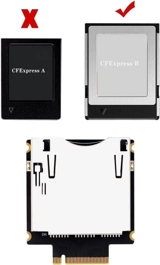 Alt view image 3 of 7 - PH418B CFexpress Type-B to M.2 M-Key NVMe Adapter Card Support PCIe4.0 X2 Interface for Camera Card Testing and Data Transfer