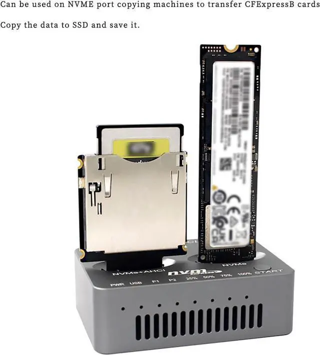 Alt view image 5 of 7 - PH418B CFexpress Type-B to M.2 M-Key NVMe Adapter Card Support PCIe4.0 X2 Interface for Camera Card Testing and Data Transfer