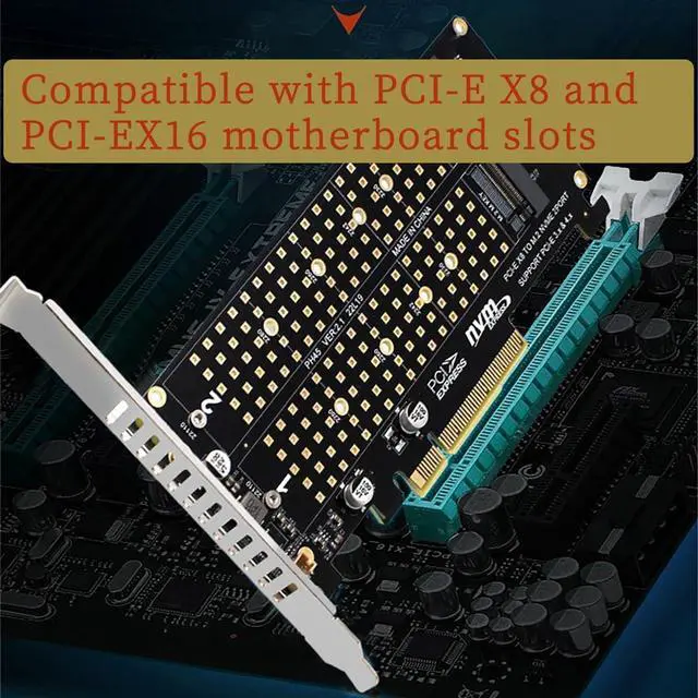 Alt view image 3 of 7 - PH45 Dual M.2 MKey Split Card PCIE4.0 X8 RAID Expansion Compatible with M.2 NVMe 2230 2242 2260 2280 22110 SSD