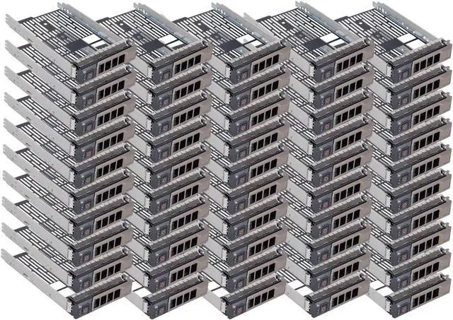 Main image of 50 Pack Hard Drive Bracket KG1CH 0KG1CH F238F 0F238F SSD Caddy 3.5 Hard Drive Tray Caddy Compatible for D-ELL Poweredge 11th/12th/13th/14th Generation T340 T440 T640 R430 R530 R730 T630 R420 R520 R720 - OEM