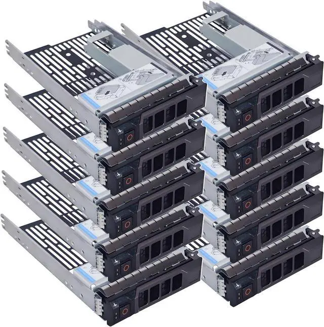 Main image of 10-Pack 3.5" Hard Drive Tray Caddy with 2.5" Drive Adapter Compatible with D-ELL PowerEdge Servers R540 R640 R740 R6415 R7415 R7425 R550 T550 R650 R750 R7515 R7525 T560 R660 R760 R6625 R7615 R7625 - OEM