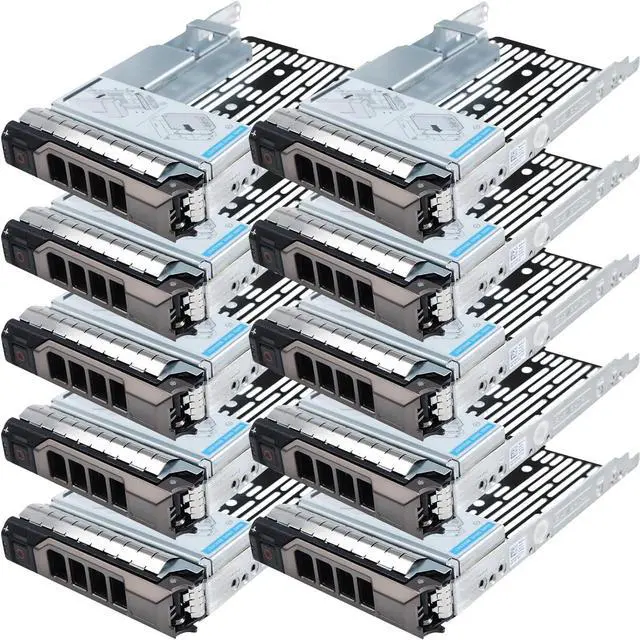 Main image of 10-Pack 3.5" Hard Drive Tray Caddy with 2.5" Drive Adapter Compatible with D-ELL PowerEdge Servers R430 T430 R530 T630 R730 R930 R420 T420 R520 T620 R720 R410 R415 T410 5510 R515 T610 R710 T710 - OEM