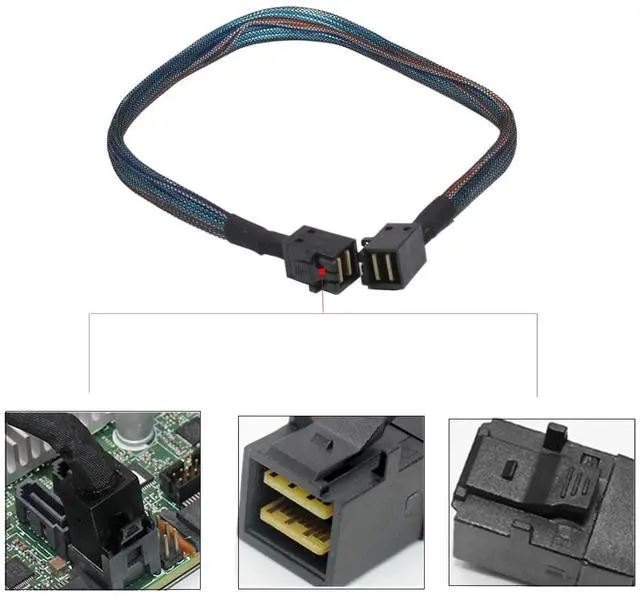 Alt view image 2 of 6 - Heretom 2PCS Internal Mini SAS HD Cable, SFF-8643 to SFF-8643 Cable, 0.5M/1.6FT