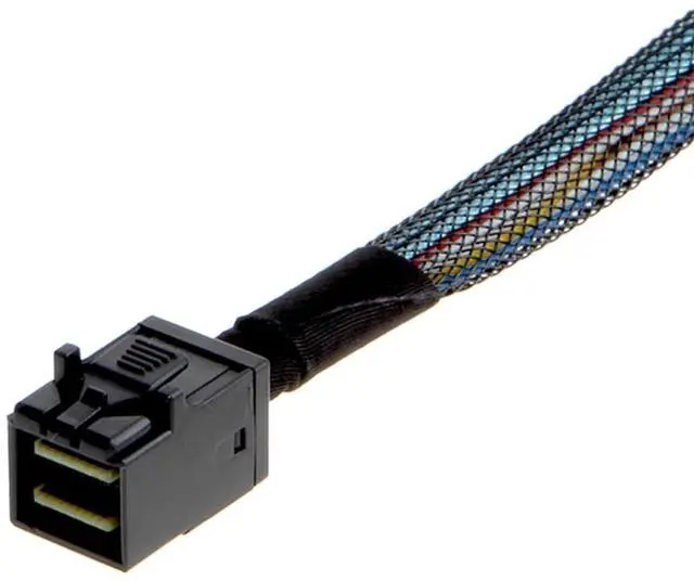 Alt view image 3 of 5 - 2PCS SFF-8643 Internal Mini SAS HD to (4) 29pin SFF-8482 connectors with SAS 15pin Power Port 12GB/S Cable 1M 3.3 feet