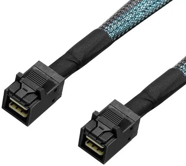 Alt view image 2 of 6 - Heretom 2 Pack Internal Mini SAS HD SFF-8643 to SFF-8643 Cable, Internal Mini SAS to Mini SAS Cable, 12Gbps, Compatible with RAID or PCI Express Controller(3.3FT/1M) - OEM