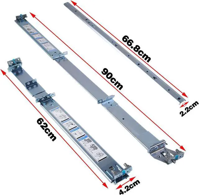 Alt view image 2 of 7 - 2U Static Rails Kit H872R 0H872R Compatible with D-ELL PowerEdge R510 R515 R520 R720 R720XD R820 R730 R730xd R830 R540 R540XD R740 R740XD R7415 R7425 PowerVault DL22000 - OEM