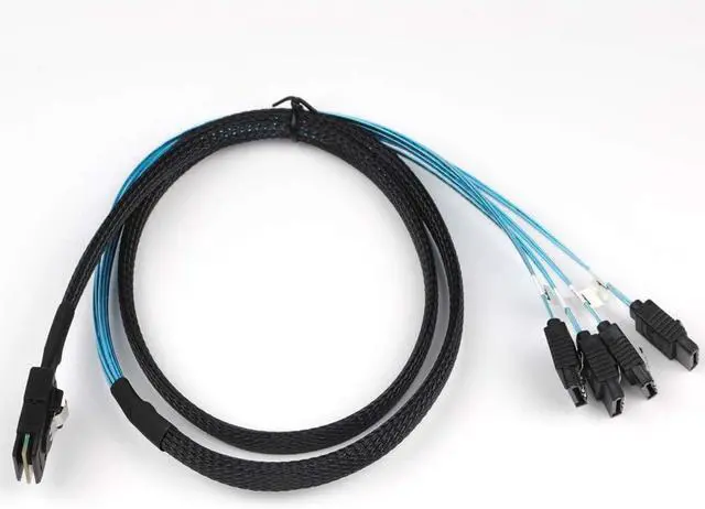 Alt view image 3 of 5 - Reversed Cable Mini SAS 36Pin SFF-8087 Male to 4 SATA 7Pin Female Cable, Mini SAS (Target) to 4 SATA (Host) Cable - OEM