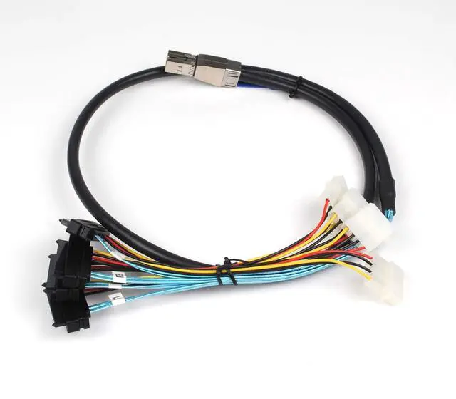 Alt view image 6 of 6 - Heretom 2PCS 3.3FT Internal HD Mini SAS SFF-8644 to 4 x SFF-8482 Cable with IDE Power Cable