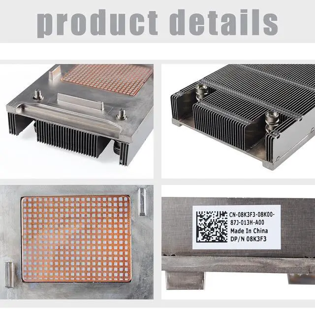Alt view image 2 of 5 - Aluminum Heatsink 08K3F3 8K3F3 CPUs GPU Heat Sink Compatible for D-ELL PowerEdge R730 R730xd Server and All V3 and V4 Processors - OEM