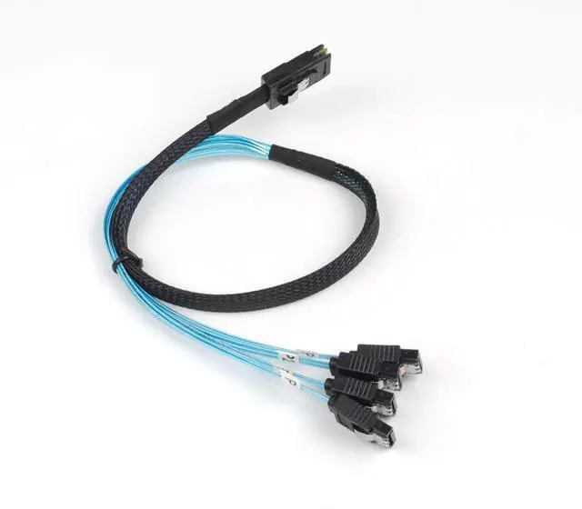 Alt view image 4 of 4 - Mini SAS 36Pin (SFF-8087) Male to 4 SATA 7Pin Female Cable, Mini SAS Host/Controller to 4 SATA Target/Backplane, 0.5M - OEM