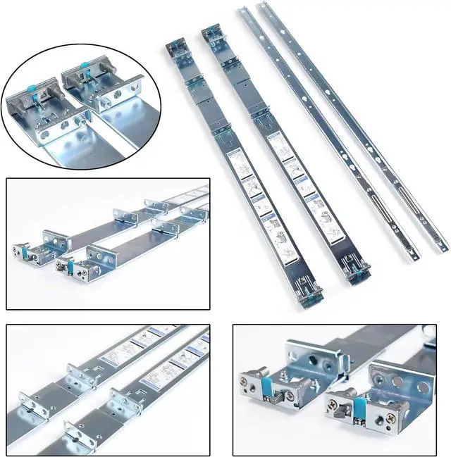 Alt view image 2 of 7 - 1U Static Ready Rails Kit 053D7M 53D7M Compatible with D-ELL PowerEdge R320 R420 R620 R330 R430 R630 R440 R640