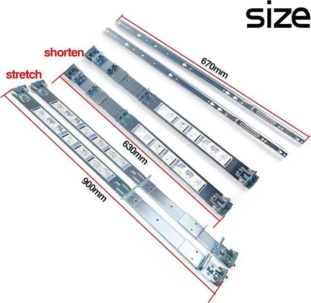 Alt view image 3 of 7 - 1U Static Ready Rails Kit 053D7M 53D7M Compatible with D-ELL PowerEdge R320 R420 R620 R330 R430 R630 R440 R640