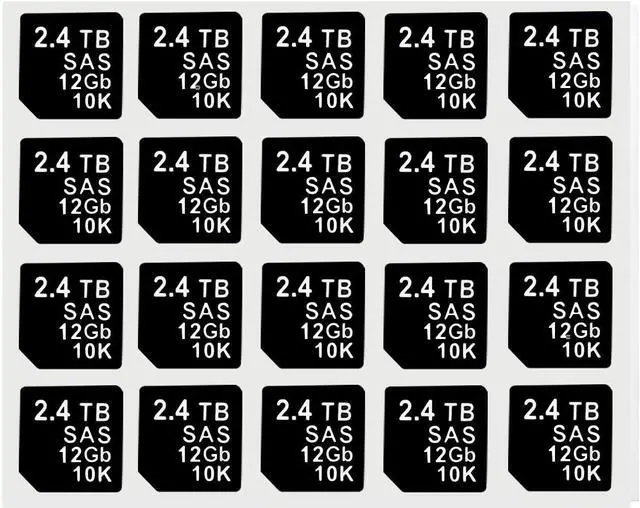 Main image of 20PCS Capacity Sticker Label for Hard Drive Tray Caddy DXD9H 0DXD9H X7K8W 0X7K8W, Compatible for D-ELL PowerEdge 16th-14th Gen r740 r640 r440 r340 r750 r650 r550 r760 r660 r6625, 2.4TB, SAS, 12GB, 10K - OEM