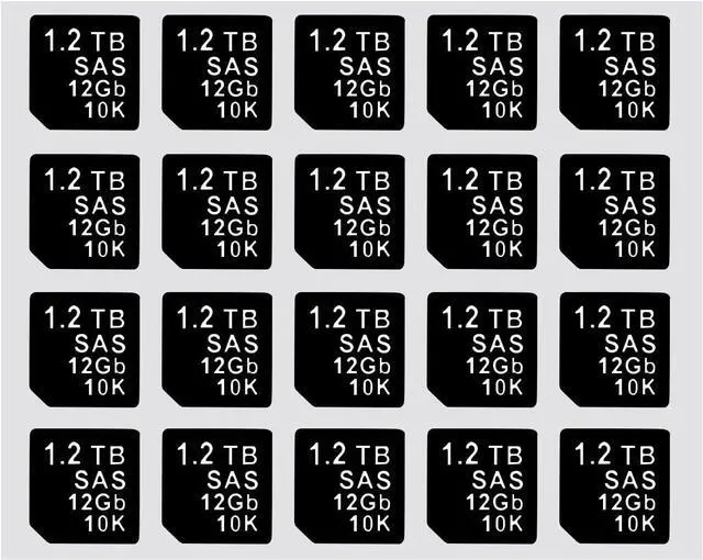Main image of 20PCS Capacity Sticker Label for Hard Drive Tray Caddy DXD9H 0DXD9H X7K8W 0X7K8W, Compatible for D-ELL PowerEdge 16th-14th Gen r740 r640 r440 r340 r750 r650 r550 r760 r660 r6625, 1.2TB, SAS, 12GB, 10K - OEM