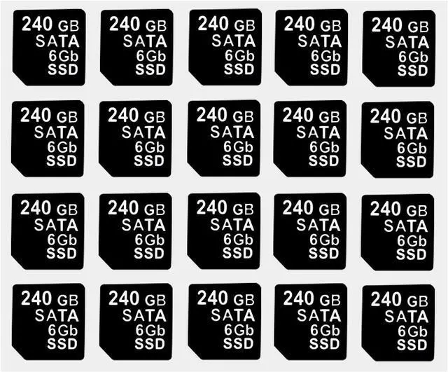 Main image of 20PCS Capacity Sticker Label for Hard Drive Tray Caddy DXD9H 0DXD9H X7K8W 0X7K8W, Compatible for D-ELL PowerEdge 16th-14th Gen r740 r640 r440 r340 r750 r650 r550 r760 r660 r6625, 240GB, SATA, 6GB, SSD