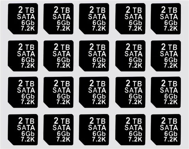 Main image of 20PCS Capacity Sticker Label for Hard Drive Tray Caddy DXD9H 0DXD9H X7K8W 0X7K8W, Compatible for D-ELL PowerEdge 16th-14th Gen r740 r640 r440 r340 r750 r650 r550 r760 r660 r6625, 2TB, SATA, 6GB, 7.2K - OEM