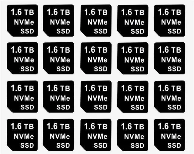 Main image of 20PCS Capacity Sticker Label for Hard Drive Tray Caddy DXD9H 0DXD9H X7K8W 0X7K8W, Compatible with D-ELL PowerEdge 16th-14th Gen r740 r640 r440 r340 r750 r650 r550 r760 r660 r6625, 1.6TB, NVME, SSD - OEM