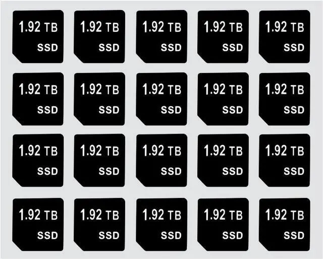 Main image of 20PCS Capacity Sticker Label for Hard Drive Tray Caddy DXD9H 0DXD9H X7K8W 0X7K8W, Compatible for D-ELL PowerEdge 16th-14th Gen r740 r640 r440 r340 r750 r650 r550 r760 r660 r6625, 1.92TB, SSD - OEM