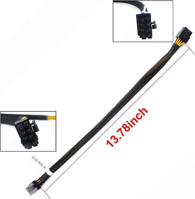 Alt view image 3 of 7 - Power Cable for D-ELL R730 8Pin to Nvidia K80 M40 M60 P40 P100 PCIE GPU 8Pin 35CM - OEM