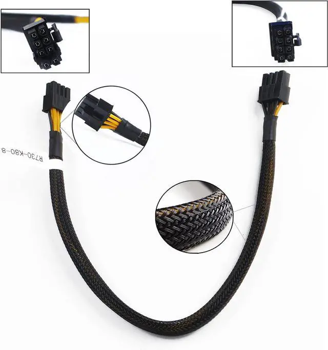 Alt view image 2 of 7 - Power Cable for D-ELL R730 8Pin to Nvidia K80 M40 M60 P40 P100 PCIE GPU 8Pin 35CM - OEM
