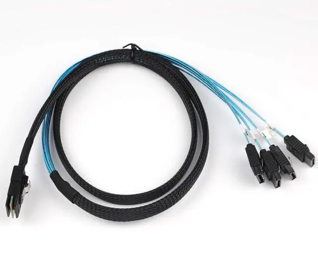 Alt view image 3 of 6 - 2PCS Reversed Cable Mini SAS 36Pin SFF-8087 Male to 4 SATA 7Pin Female Cable, Mini SAS (Target) to 4 SATA (Host) Cable - OEM