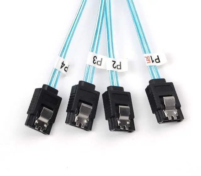 Alt view image 4 of 6 - 2PCS Reversed Cable Mini SAS 36Pin SFF-8087 Male to 4 SATA 7Pin Female Cable, Mini SAS (Target) to 4 SATA (Host) Cable - OEM