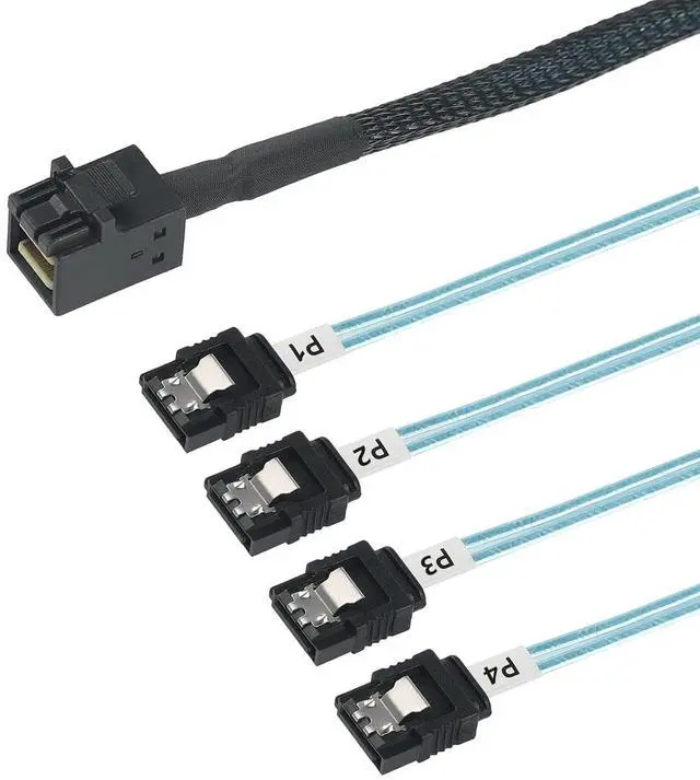 Main image of Internal Mini SAS to SATA Cable, SFF-8643 to SATA Forward Breakout Compatible with Raid Controller Hard Drive - OEM