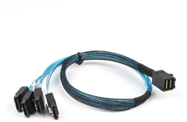 Alt view image 6 of 6 - Internal Mini SAS to SATA Cable, SFF-8643 to SATA Forward Breakout Compatible with Raid Controller Hard Drive - OEM