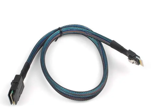 Alt view image 3 of 5 - Heretom SFF-8654 to SFF-8087, Slim Line SAS 4.0 SFF-8654 4i 38 Pin Host to Mini SAS 4i SFF-8087 36 Pin Target Cable 1.6FT Black - OEM