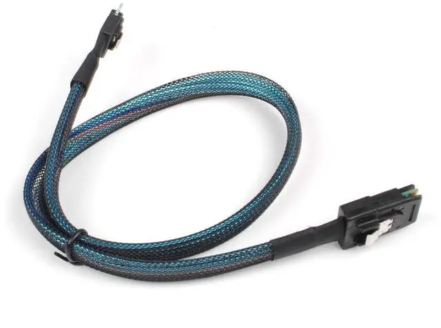 Alt view image 5 of 5 - Heretom SFF-8654 to SFF-8087, Slim Line SAS 4.0 SFF-8654 4i 38 Pin Host to Mini SAS 4i SFF-8087 36 Pin Target Cable 1.6FT Black - OEM