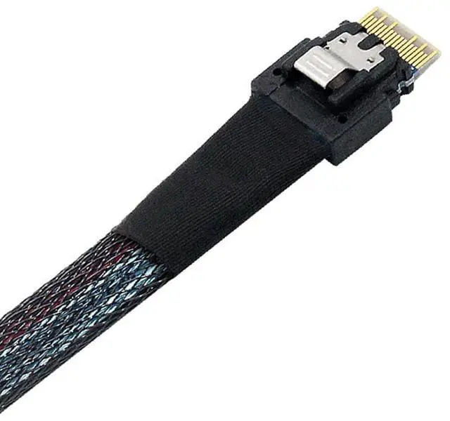 Alt view image 4 of 5 - Internal Mini SAS to SATA Cable, SFF-8654 to SATA Cable, 12Gbps Connecting Line, Multi-Lane Mini SAS Host Internal Cable for Server, 1.6FT, 2PACK - OEM