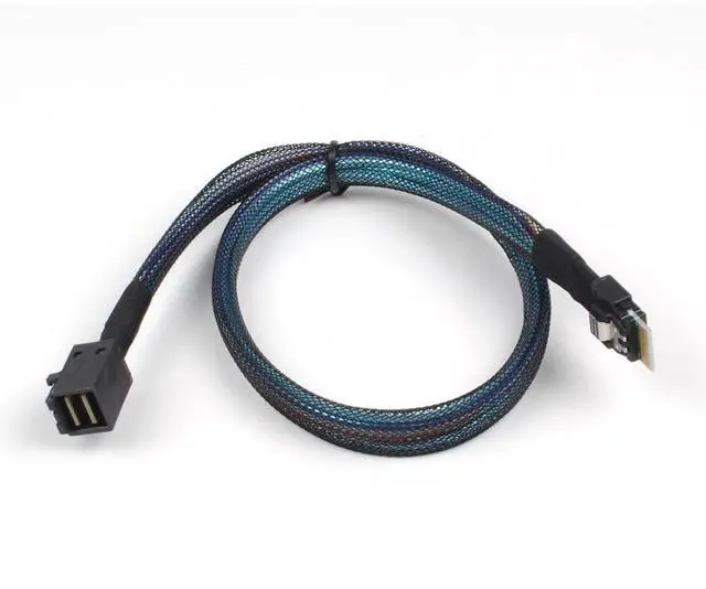 Alt view image 2 of 4 - Heretom 2PCS SFF-8654 to SFF-8643 Cable, Slim SAS SFF-8654 4i 38pin Host to Mini SAS HD SFF-8643 36pin Target Cable 1.5 FT - OEM