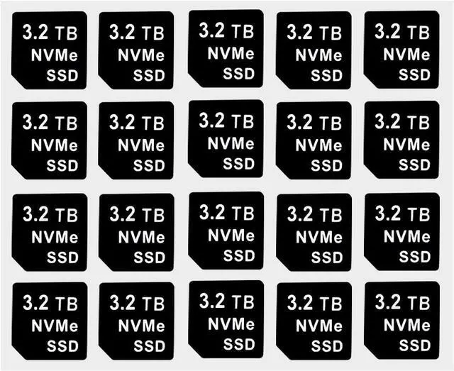Main image of 20PCS Capacity Sticker Label for Hard Drive Tray Caddy DXD9H 0DXD9H X7K8W 0X7K8W, Compatible with D-ELL PowerEdge 16th-14th Gen r740 r640 r440 r340 r750 r650 r550 r760 r660 r6625, 3.2TB, NVME, SSD - OEM
