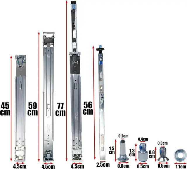 Alt view image 3 of 5 - 2U Dynamic Sliding Rails Kit CCY73 T4Y2K Compatible with D-ELL R540 R740 R740XD XE2420 - OEM
