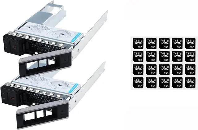 Main image of 2-Pack Drive Tray Caddy 3.5" X8K8W, 2.5" Drive Adapter with 20PCS Capacity Sticker Label - OEM