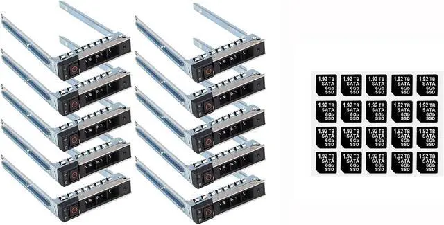 Main image of 10-Pack Hard Drive Tray Caddy 2.5" DXD9H 0DXD9H with 20PCS Capacity Sticker Label - OEM