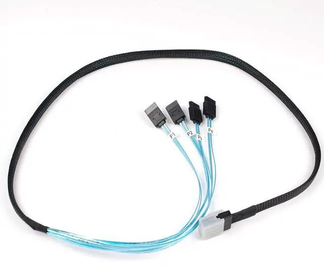 Alt view image 2 of 7 - Heretom 2PCS Internal Mini SAS 36pin (SFF-8087) Male to 4X SATA 7pin Female Fan-Out Cable, 1-Meter (3.3feet)