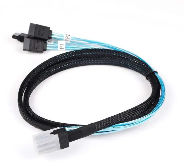 Alt view image 5 of 7 - Heretom 2PCS Internal Mini SAS 36pin (SFF-8087) Male to 4X SATA 7pin Female Fan-Out Cable, 1-Meter (3.3feet)