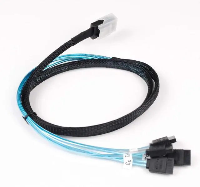 Alt view image 3 of 7 - Heretom 2PCS Internal Mini SAS 36pin (SFF-8087) Male to 4X SATA 7pin Female Fan-Out Cable, 1-Meter (3.3feet)