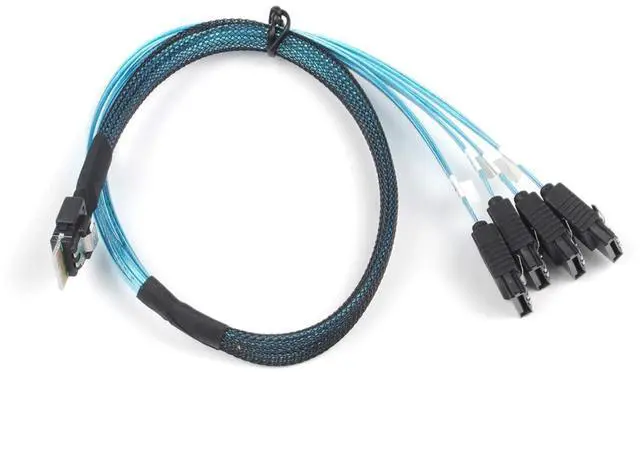 Alt view image 2 of 6 - SFF-8654 to 4 x Sata Data Transmission Cable, Mini SAS 38p 12Gbps Connecting Line, Multi-Lane Mini SAS Host Internal Cable for Server - OEM