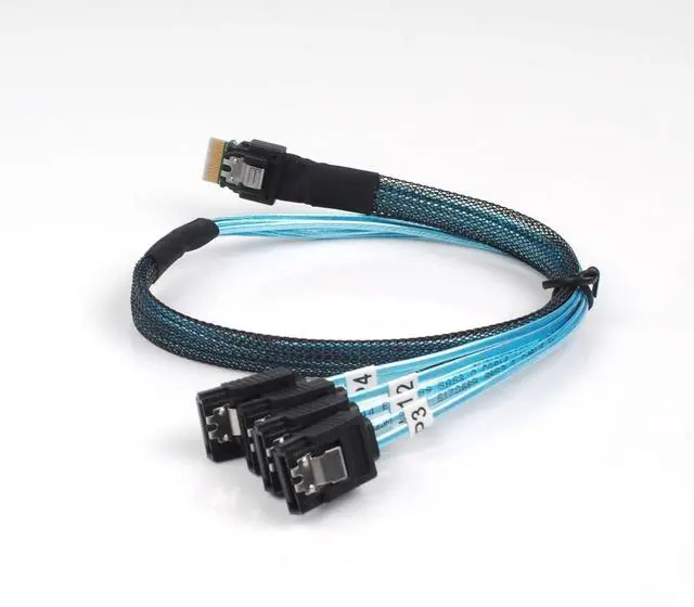 Alt view image 3 of 6 - SFF-8654 to 4 x Sata Data Transmission Cable, Mini SAS 38p 12Gbps Connecting Line, Multi-Lane Mini SAS Host Internal Cable for Server - OEM