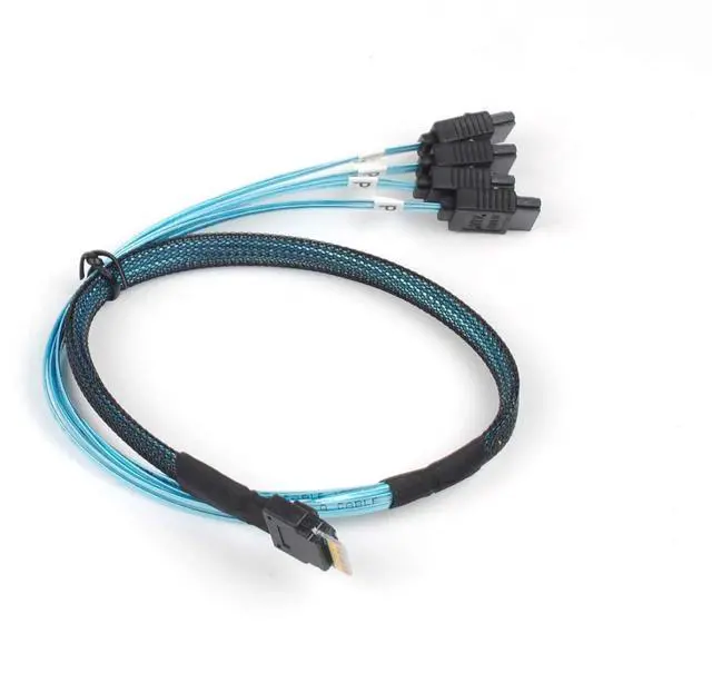 Alt view image 6 of 6 - SFF-8654 to 4 x Sata Data Transmission Cable, Mini SAS 38p 12Gbps Connecting Line, Multi-Lane Mini SAS Host Internal Cable for Server - OEM