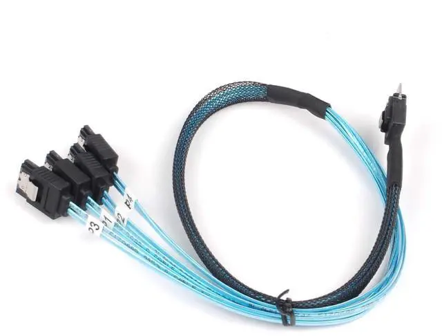Alt view image 5 of 6 - SFF-8654 to 4 x Sata Data Transmission Cable, Mini SAS 38p 12Gbps Connecting Line, Multi-Lane Mini SAS Host Internal Cable for Server - OEM