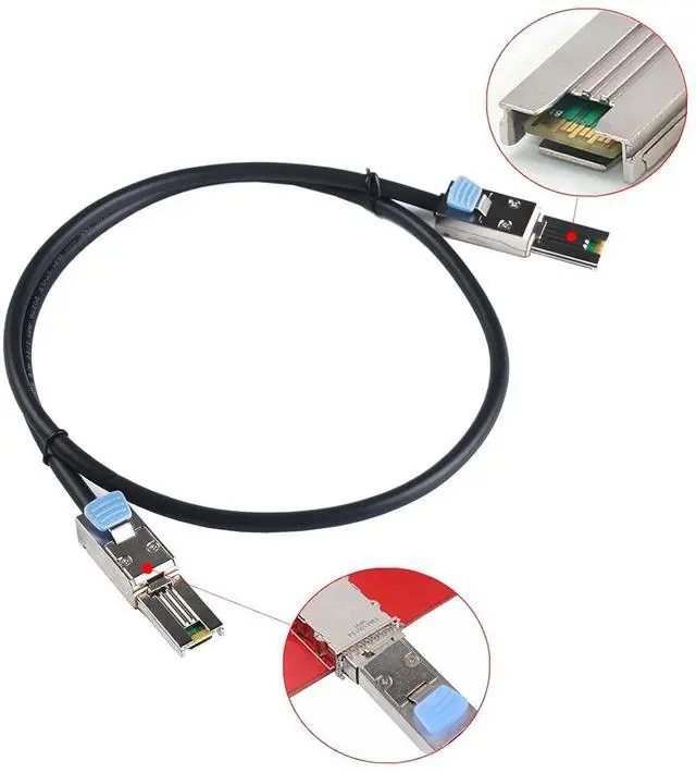 Alt view image 2 of 5 - Heretom External Mini SAS 26pin SFF-8088 Male to Mini SAS 26 SFF-8088 Male Cable 1M - OEM