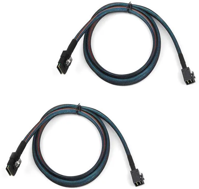 Main image of Heretom 2PCS Internal Mini SAS HD SFF-8643 to SFF-8087 Cable, Internal Mini SAS HD Cable Compatible with RAID or PCI Express Controller 3.3ft 1M - OEM