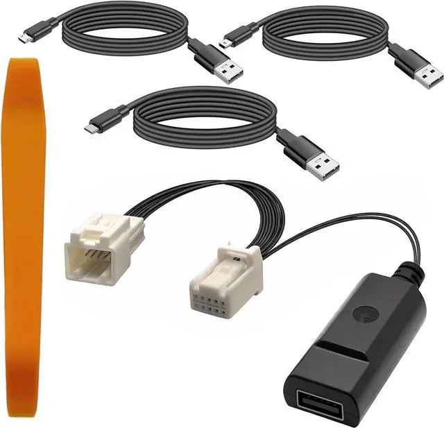 Main image of Dash Cam Power Adapter 10-Pin Type B for Toyota Lexus Subaru - Plug & Play Mirror Wire Kit with USB-C/Micro/Mini USB Cables  Compatible with Garmin, Vantrue, Viofo Dash Cams