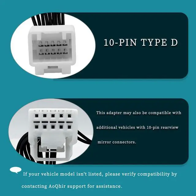 Alt view image 2 of 7 - Dash Cam Power Adapter 10-Pin Type B for Toyota Lexus Subaru - Plug & Play Mirror Wire Kit with USB-C/Micro/Mini USB Cables  Compatible with Garmin, Vantrue, Viofo Dash Cams