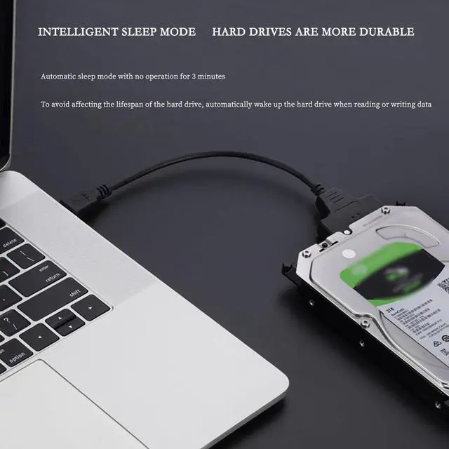 Alt view image 3 of 7 - USB 3.0 to SATA Adapter Cable for 2.5"/3.5" HDD/SSD, SATA to USB External Hard Drive Converter, JMS578 Chip, OTG Support, 11.9in